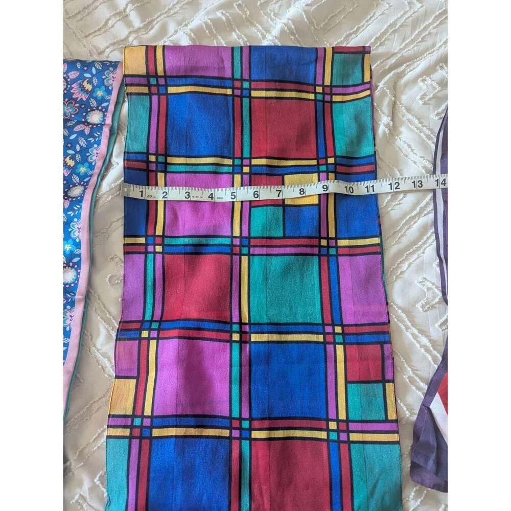 Vintage-Inspired & Floral Silk-Feel Scarf Lot - Set of 3 cottagecore boho purse